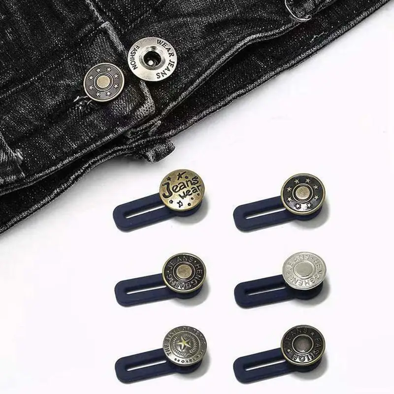 Повседневные штаны, выдвижная Кнопка расширения талии, регулируемая разборка, выдвижные джинсы, металлические кнопки с буквами, аксессуары для шитья