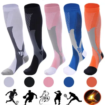 

Professional Men Women Leg Support Breathable Stretch Compression Socks Below Knee Football Socks Sport Active School Team Sock
