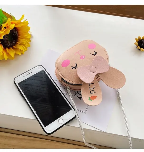 Children Cartoon Animal Shoulder Bag Plush Purse Messengers Handbag Round Zipper Cute Shape Crossbody Shoulder Lovely Bag 2