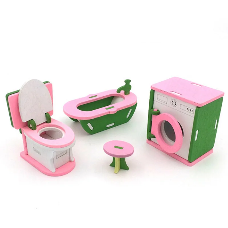 1set Baby Wooden Dollhouse Furniture Dolls House Miniature Child Play Toys Gifts#5