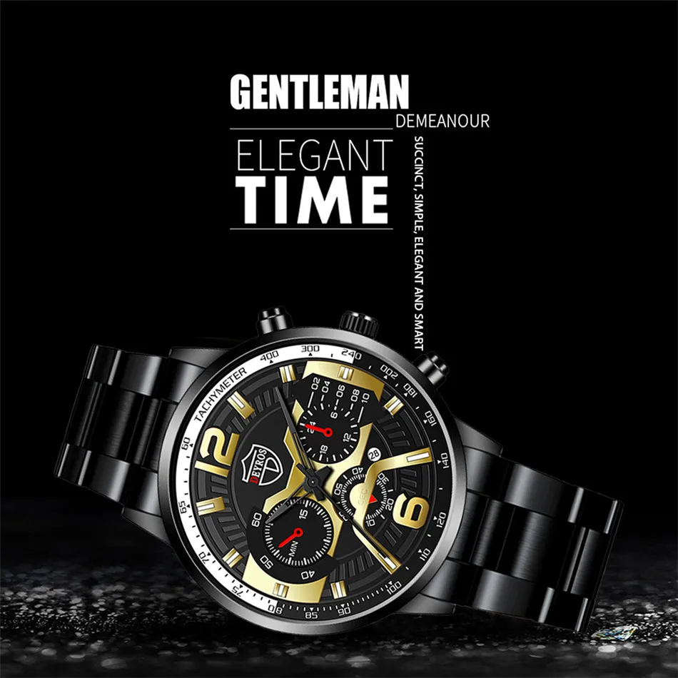 2022 Mens Fashion Watches Luxury Men Stainless Steel Quartz Wrist Watch Male Business Casual Gold Bracelets relogio masculino