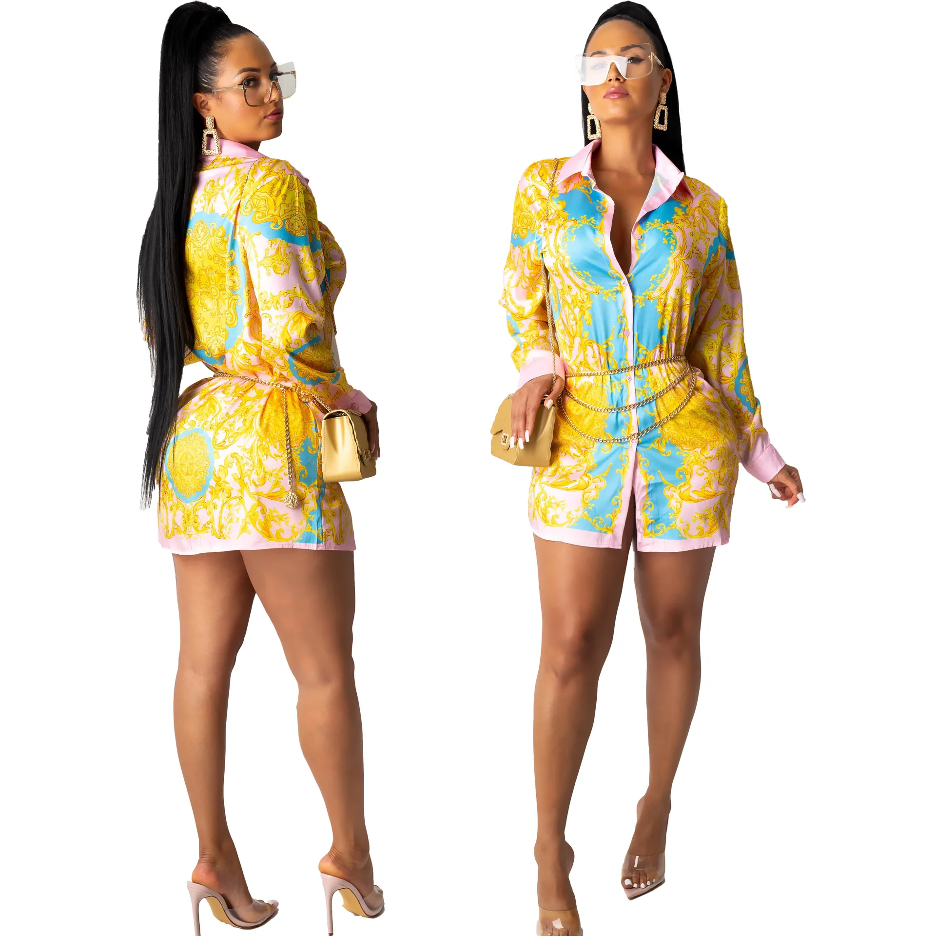 

Shirt women's 2020 new spring and summer shirt skirt was thin temperament national style fashion long section was thin and loose