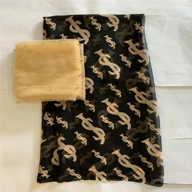 

5+2yards! most beautiful Silk lace Fabric Satin For Dress new arrival African silk fabric good quality LXE040705