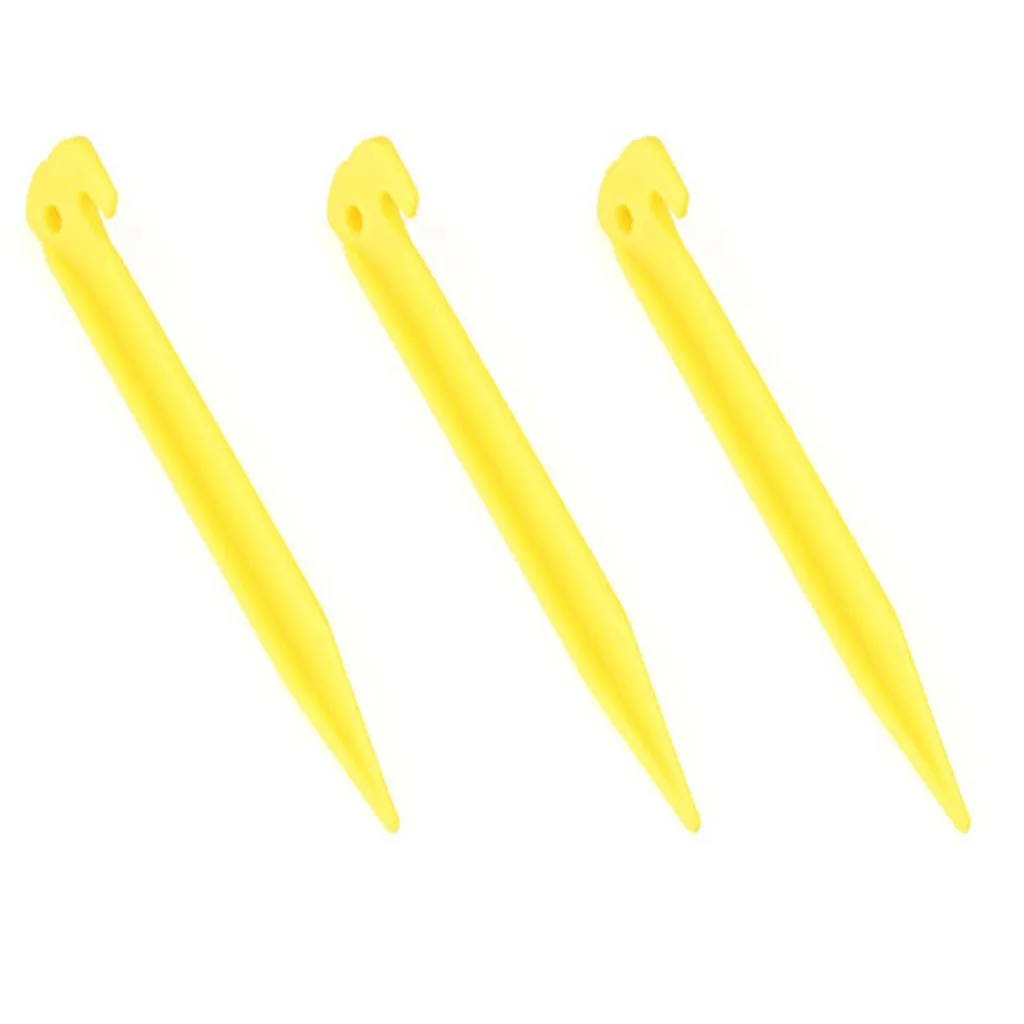 10 x Set Yellow Plastic Tent Pegs Nails Sand Ground Stakes Camping Awnin New