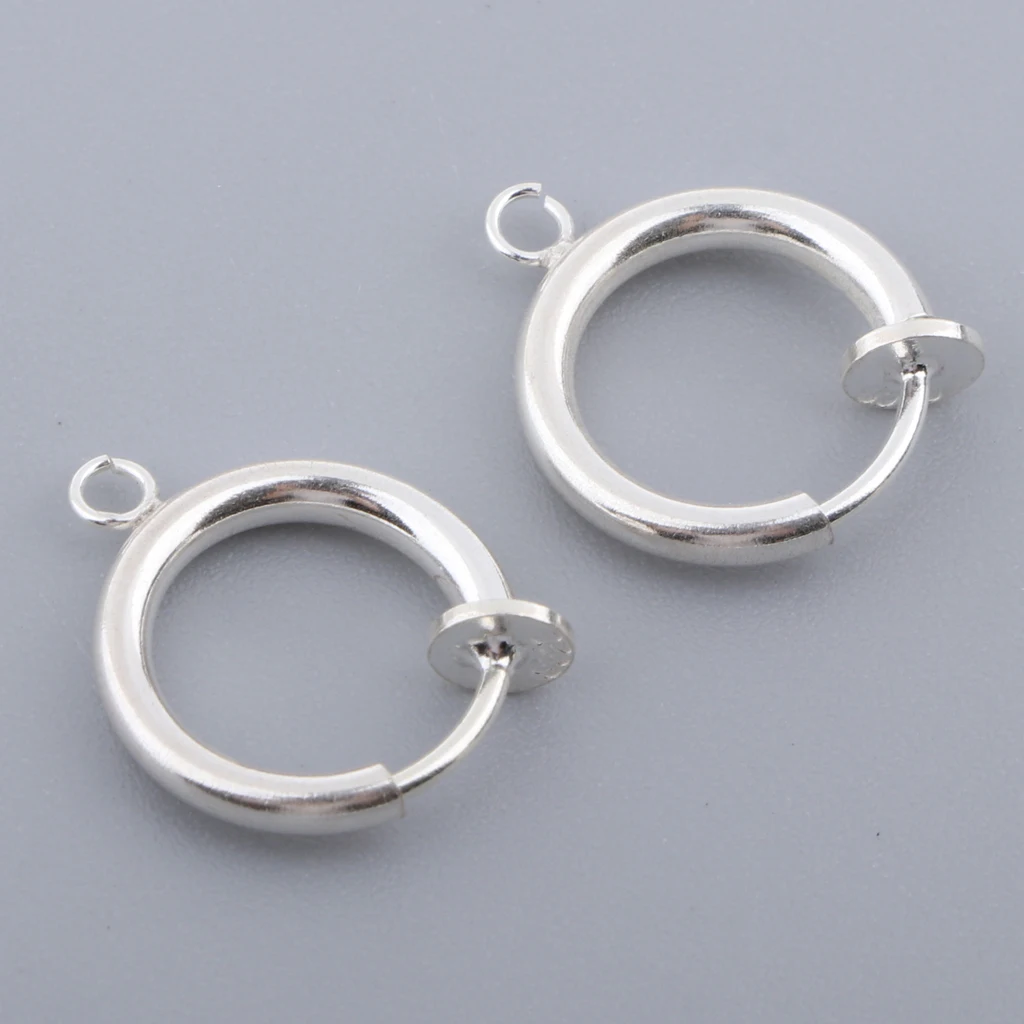 2 Pack Women Clip-on Earring Converter with Easy Open Loop and Hanging Hoop for DIY No Piercing Earrings Hoops For Men Dangling