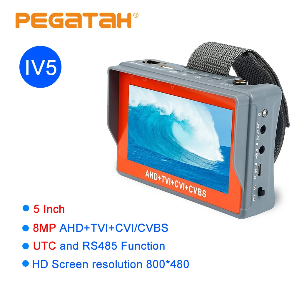 

CCTV Teste r5-inch 8MP Camera CCTV Video Tester AHD Tester Monitor TVI CVI CVBS Monitor Support UTC PTZ Tester Camera