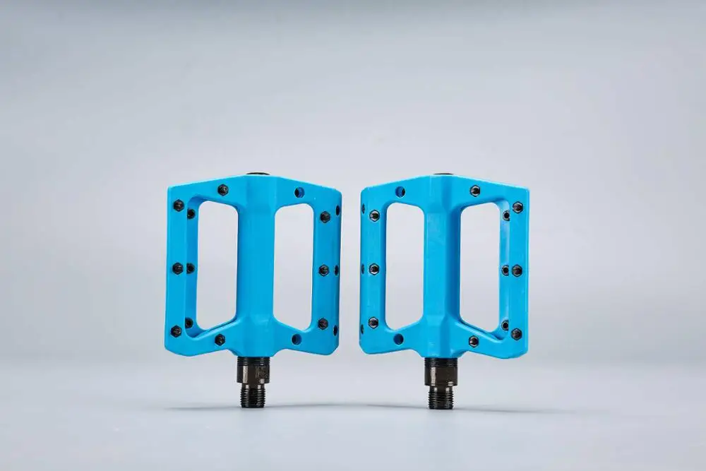 Blue Педаль MTB нейлон композитные плоские сверхлегкие педали мост горные дизайн подшипники Du системы горный велосипед противоскользящая плоская педаль - Цвет: Blue