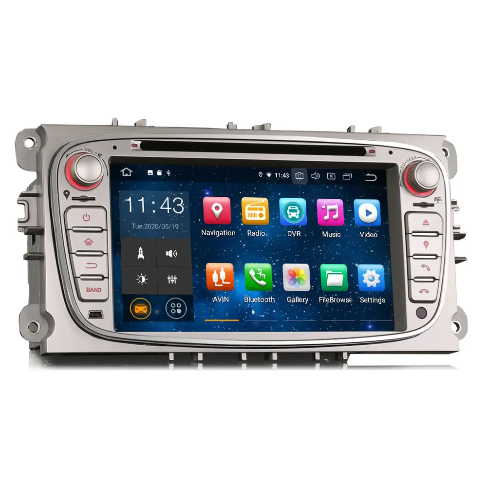 Автомобильный мультимедийный плеер 7 &quotAndroid 10 0 OS DVD GPS радио система для Ford Focus 2007