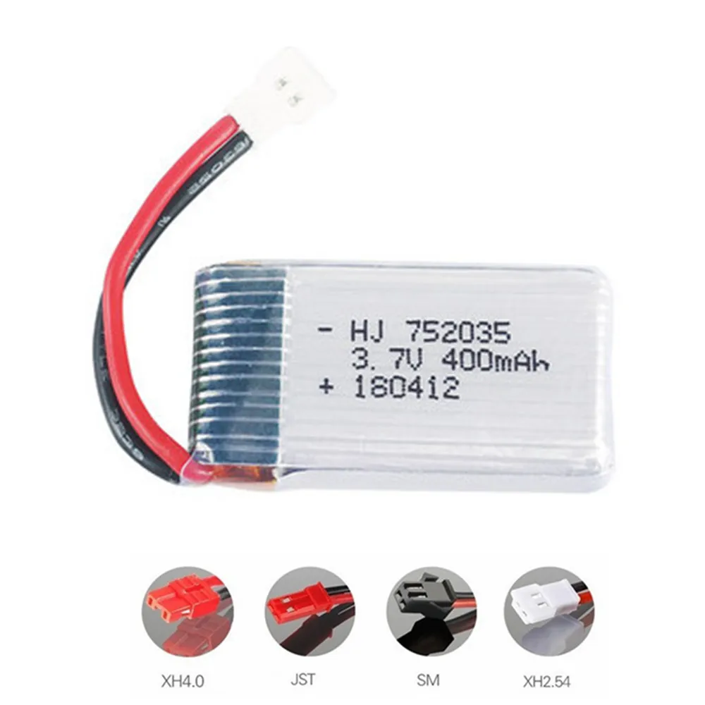 

3.7V 400mah 752035 Lipo Battery For SYMA X15 X5A-1 X15C X15W H31 X4 H107 KY101 E33C E33 U816A V252 H6C RC Drone spare parts