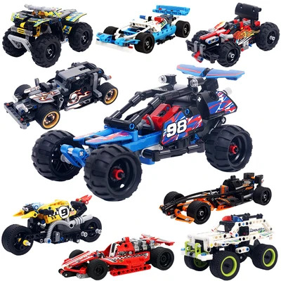 

Decool Technic Pull Back Fit Car Compatible Legoly Technic Trucks Racer Motor F1 MOC Building Blocks Bricks Toys For children's