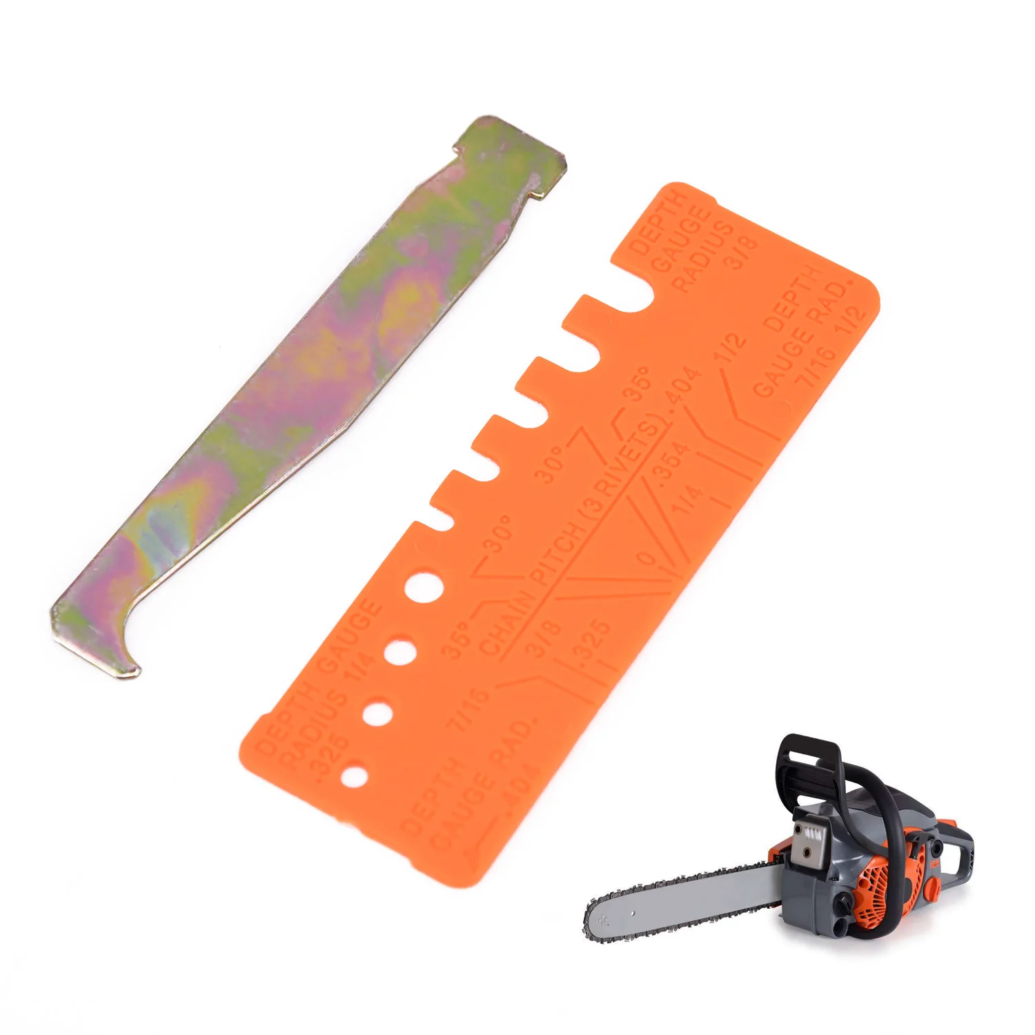 2 In 1 Chainsaw Chain Tools Quick-Check Gauge& Bar Groove Cleaner Power Tool
