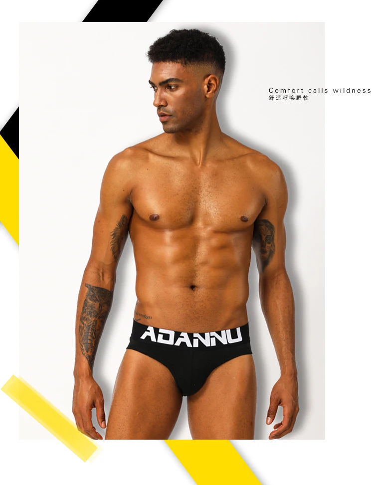 ADANNU Men's Underwear Men Sexy Briefs Jockstrap Pouch Cuecas Man Cotton Panties Thongs Mesh Underpants Gay Slip Homme Srting boxer briefs with pouch