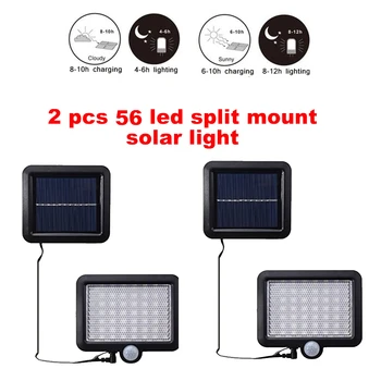 

2/4pcs LED Solar Light 100/56/30 led PIR Motion Sensor Powered Street Lamps Garden Outdoor Energy Lighting Waterproof IP65 Wall
