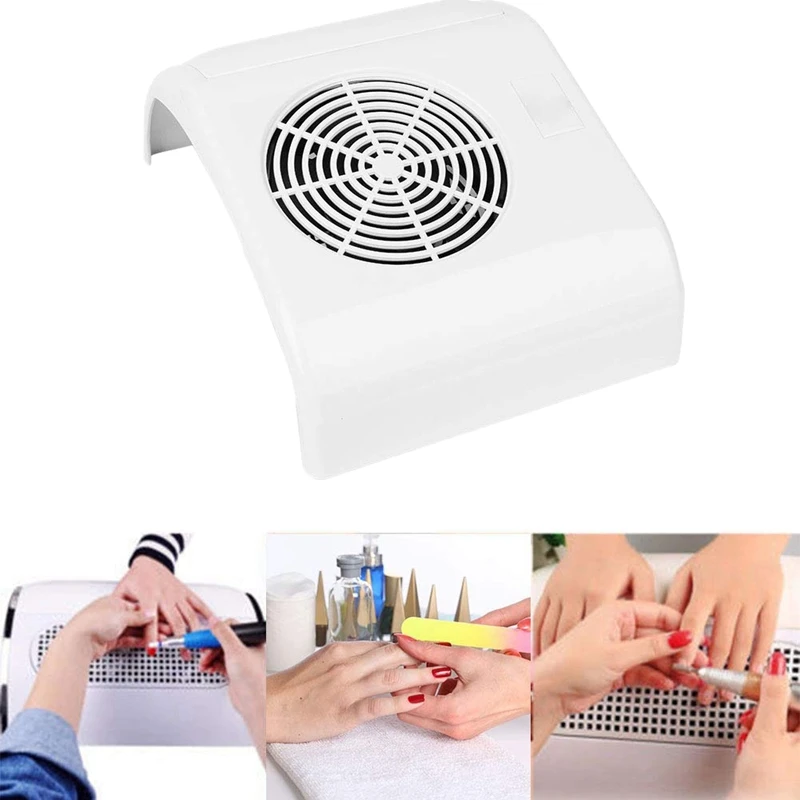 

40W Nail Vacuum Cleaner Nail Dust Collector Nail Powder Suction Collector Manicure Tool with 3 Dust Collecting Bags(EU Plug)