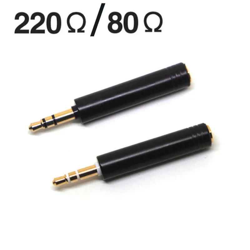 Durable Copper 80/220Ohm Headphone Impedance Plug Adapter 3.5mm Eliminate Earphone Noise