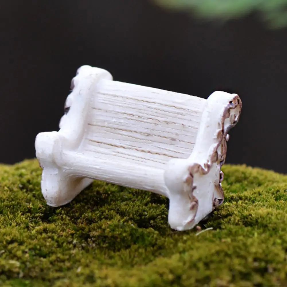 

Resin Mini Chair Miniature Landscape Model Doll Figurine Statue Garden Decor