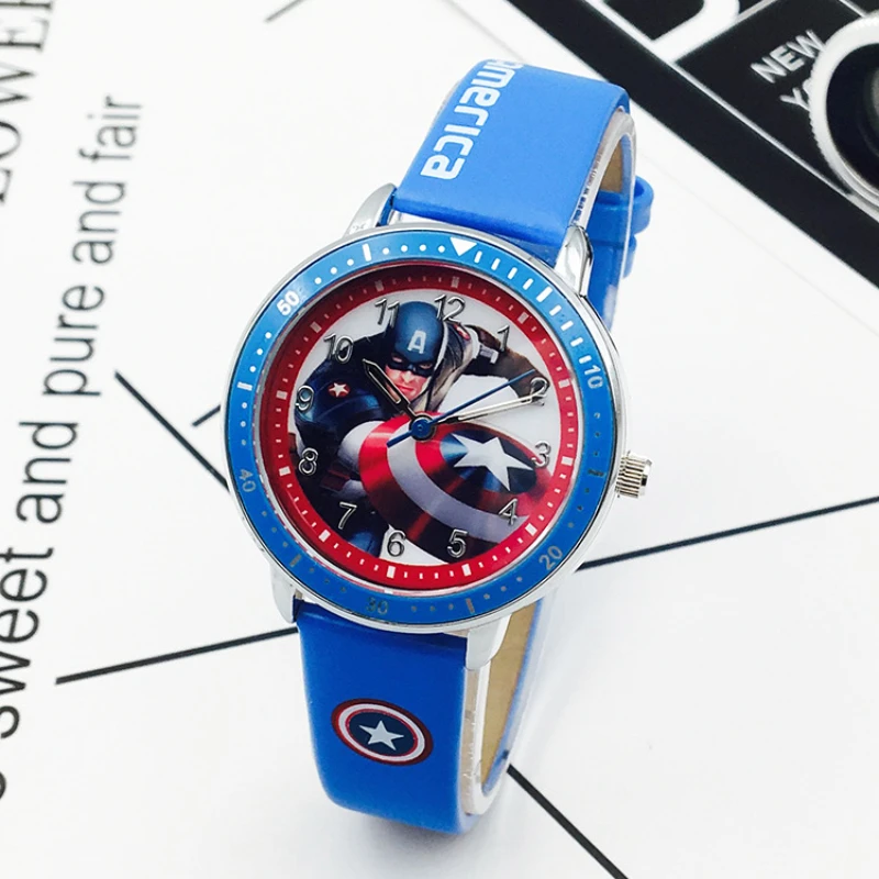 DISNEY Spiderman Captain America Iron Man Kids Wristwatch Student Quartz Watch Christmas Birthday Gift Super Hero Boys Clock 2