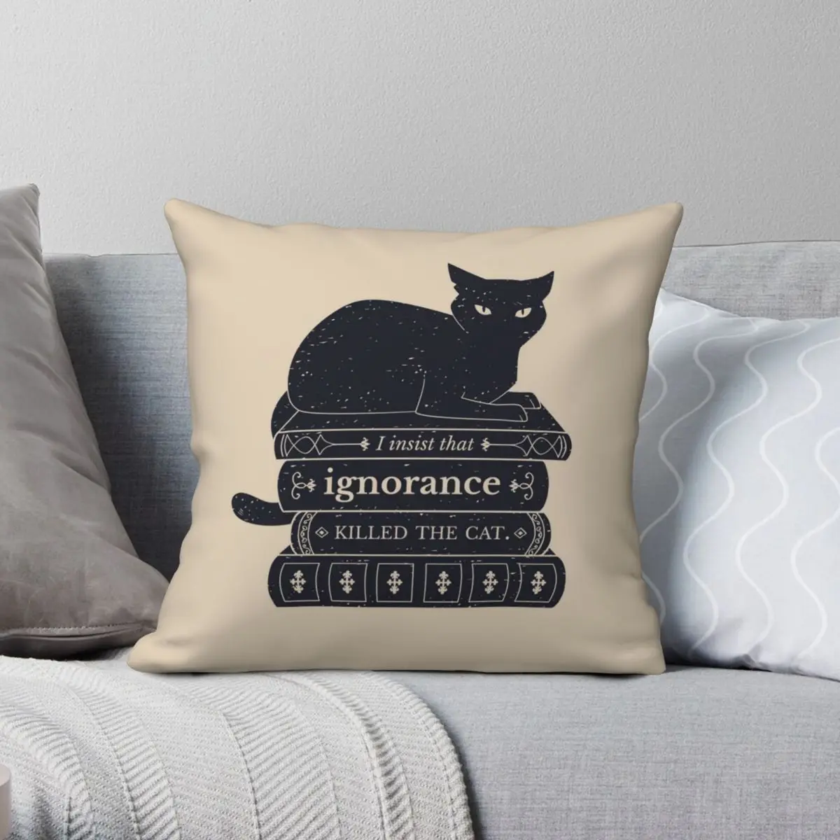 

The Cat Square Pillowcase Polyester Linen Velvet Pattern Zip Decor Throw Pillow Case Bed Cushion Cover
