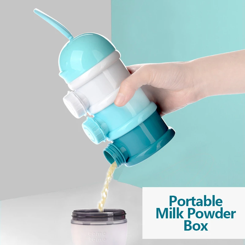 

3Layer Easy Style Portable Baby Food Storage Box Toddle Kid Formula Baby Milk Container Essential Cereal Cartoon Milk Powder Box