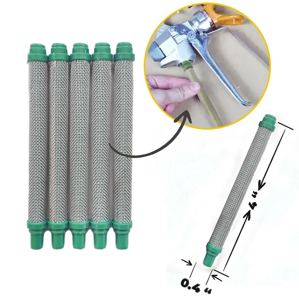 5pcs Airless Gun Filter 30 Mesh Spray Gun Filters 304 Stainless Steel Power Tools Machine Accessories 4pcs stainless steel foam lance filter lance mesh tablet for high pressure foam pot nozzle sprayer snow soap lance mesh filters