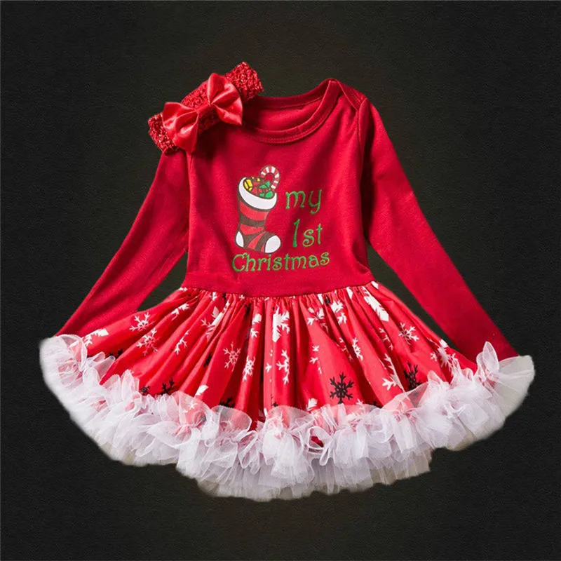 Puckcovi/рождественское платье; Robe noel; платье-пачка для маленьких девочек; платья для новорожденных с длинными рукавами для 3 лет; милые разноцветные платья; Vestidos nina