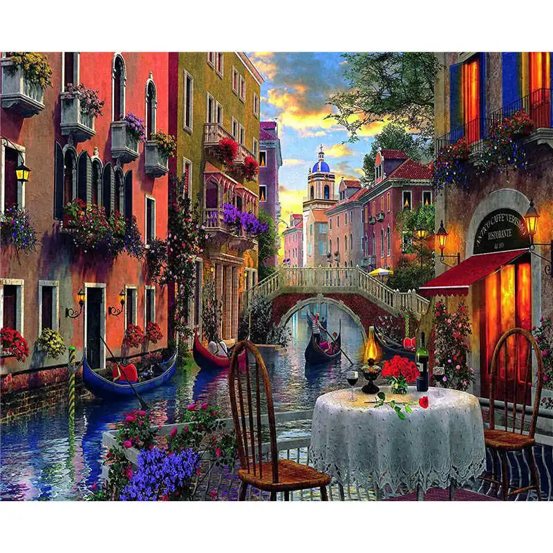 RSB8146 Painting By Numbers Frameworks Coloring By Numbers Home Decor Pictures Landscape Beach Villa Decorations RSB8146 - Цвет: RSB8146