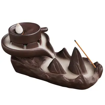 

1Pc Incense Burner Chic Nice Fine Safe Ceramic Craft Backflow Decor Gift Cones Holder
