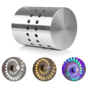 

New 3W RGB Spiral Hole LED Wall Light Multicolor Lighting Indoor Wall Lamps for Living Room Party Bar Lobby KTV Home Decoration