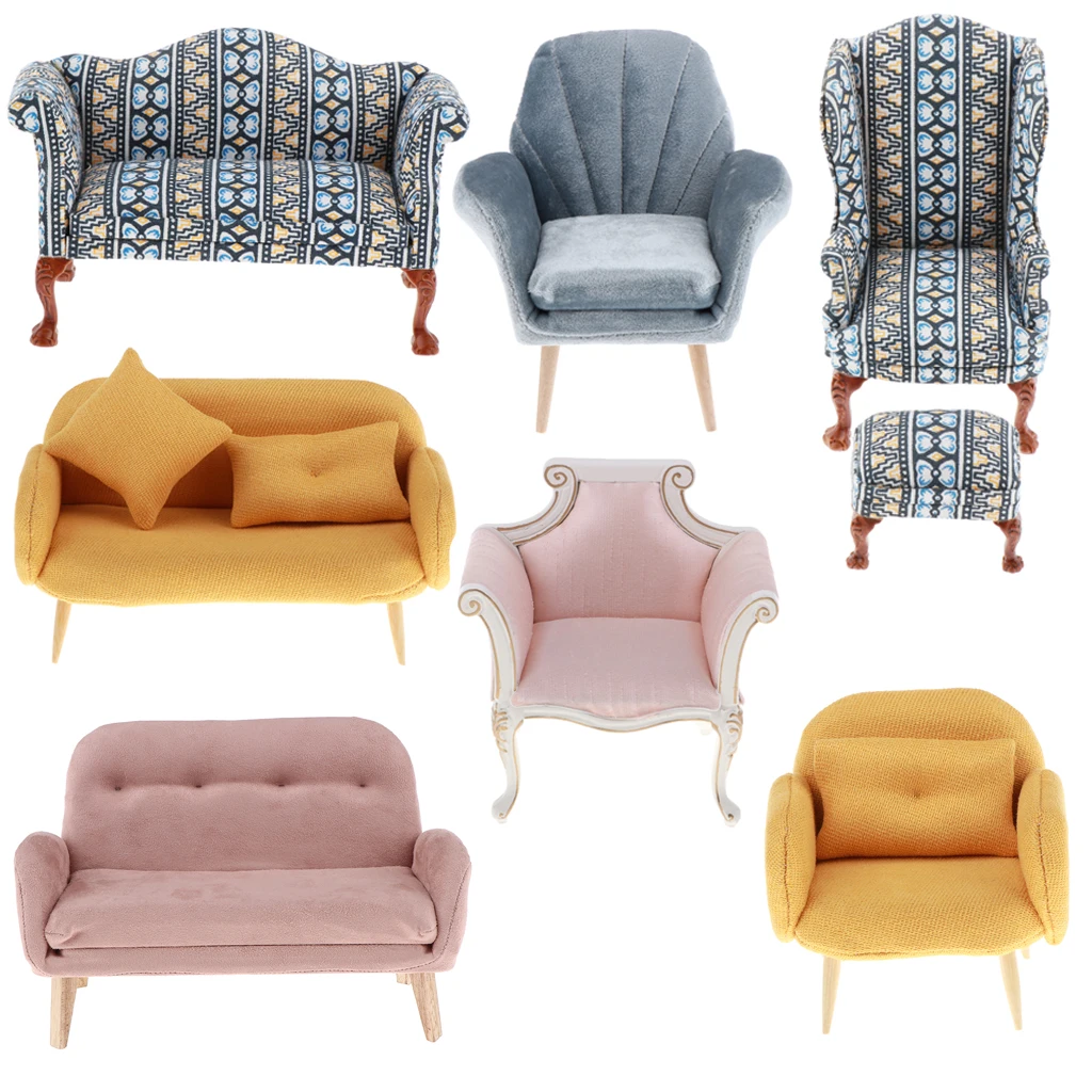 Sofa Armchair for 1/6 Dolls House Furniture Decorations