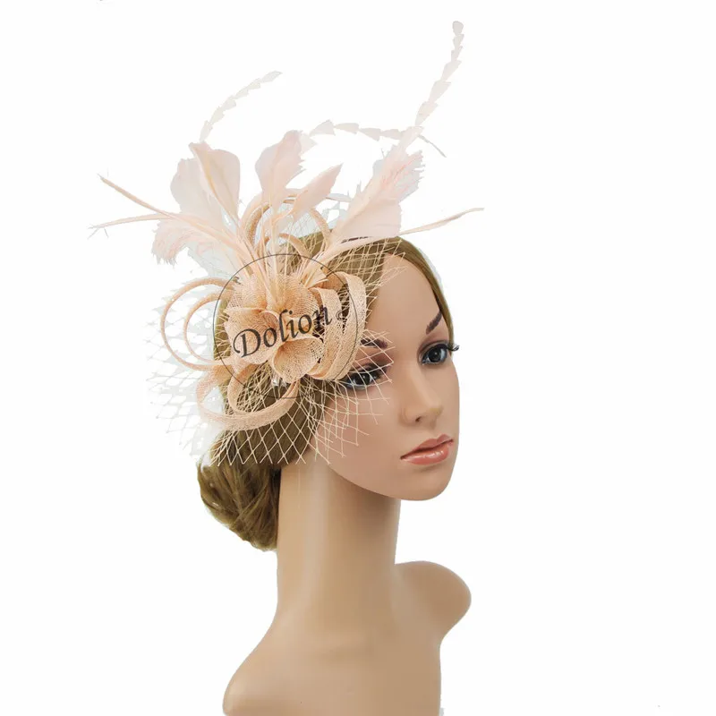 Women Chic Fascinator Hat Cocktail Wedding Party Church Headpiece Fashion Headwear Hair Clip Accessories