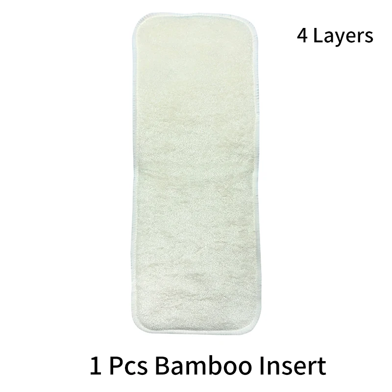 [Mumsbest] Reusable Bamboo Charcoal Baby Insert Washable No Leaking Inserts Baby Cloth Diaper Nappy Liners - Color: 4 Layers Bamboo