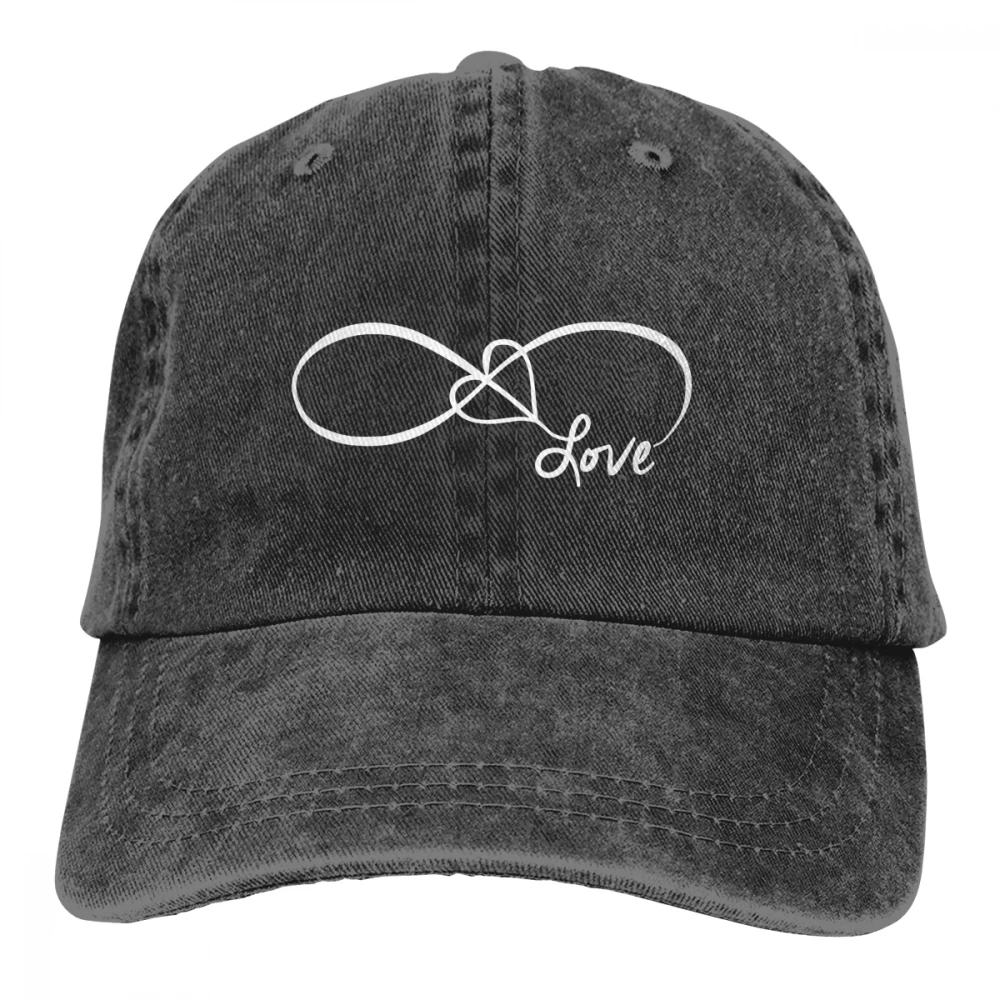 Love Heart Infinity Forever Casquette черные унисекс Мужские Женские джинсовые бейсболка с
