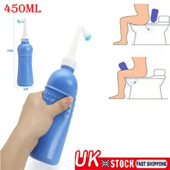 

2020 Newest Blue 450ml Portable Personal Hygiene Spray Travel Handheld Bidet Bottle Clean Wash Portable Flusher Spray Washing