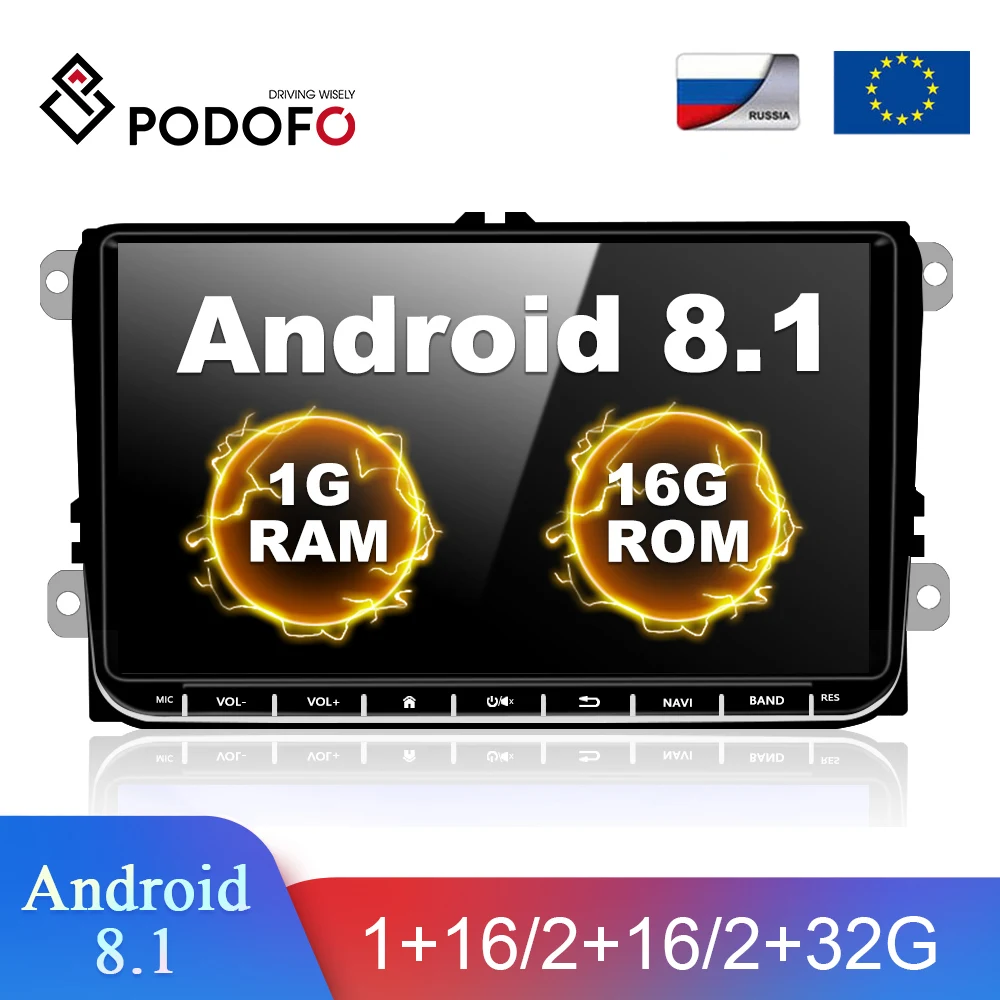 Podofo 2din Android автомобильный радиоприемник GPS Автомобильный мультимедийный плеер 2