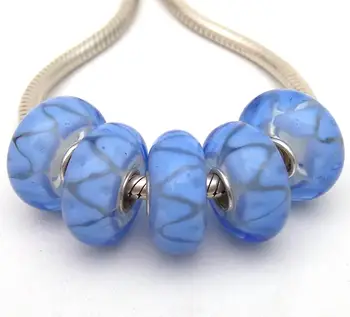 

JGWG2317 5X 100% Authenticity S925 Sterling Silver Beads Murano Glass beads Fit European Charms Bracelet diy jewelry Lampwork