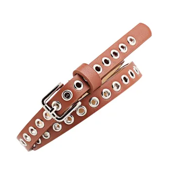 

Rivet Belt Decorative Pants Belt Leather Trend Casual Thin Belt Women's Studded Belt Faux Leather Trendy Casual Thin Belt