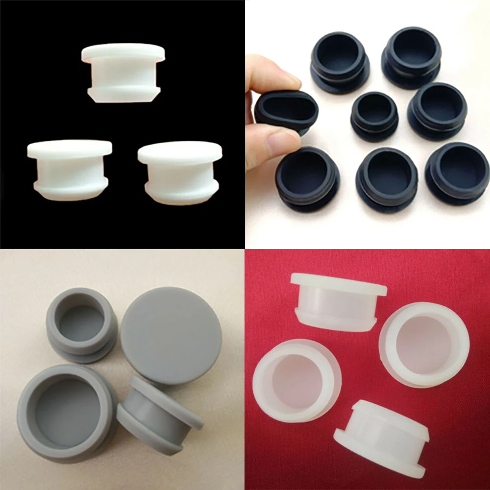 Details about / Gray Snap-on Silicone Rubber Blanking End Caps Tube Inserts Plug Bung 10mm-30mm