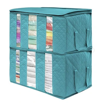 

Non-woven Storage Organizer Quilt Clothing Closet Organizer Dust-proof Moisture-proof Transparent Window Finishing Box 1pcs