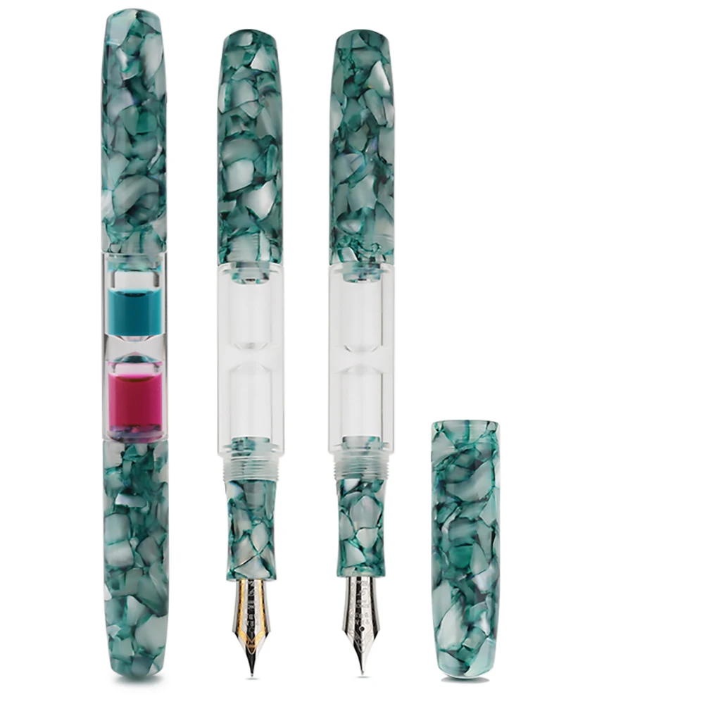 Moonman Penbbs 469 полимерная прозрачная двойная ручка перьевая с двумя чернилами для