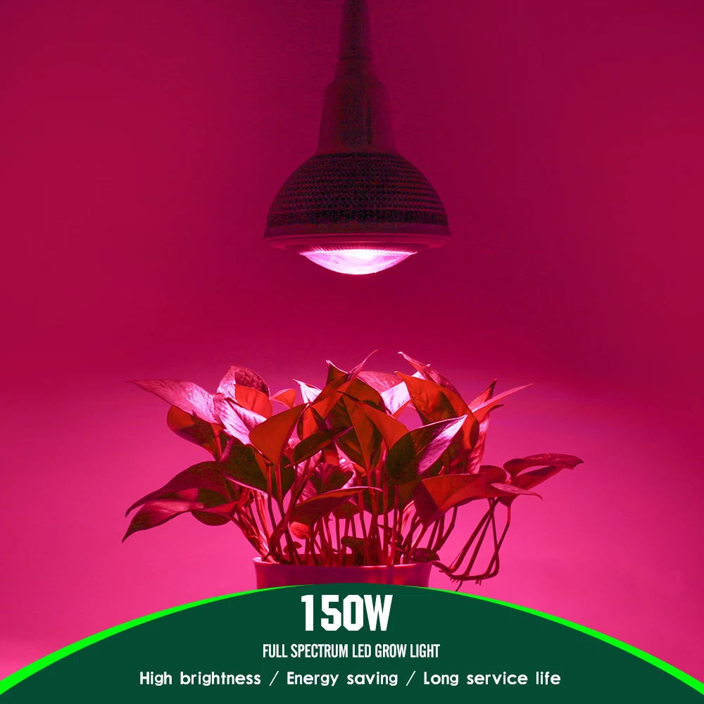 

Full Spectrum E27 150W COB LED Grow Light For Hydroponics System Grow Tent Indoor Plant Flower Vegetable Herb Growing Spot Lamp