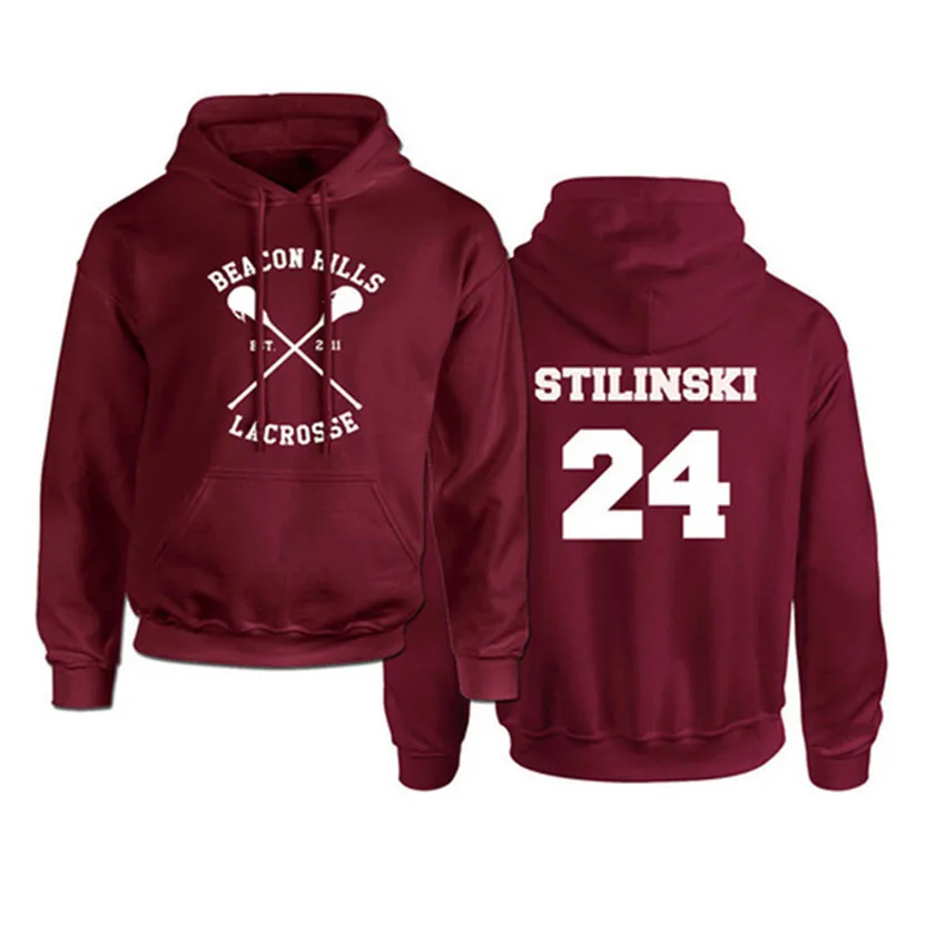Sudaderas con capucha Teen Wolf Sudadera con capucha de los hombres Stilinski 24 Lahey McCall Pullover sudadera con dibujo para hombre con capucha sudaderas con capucha de Hip Hop Streetwear
