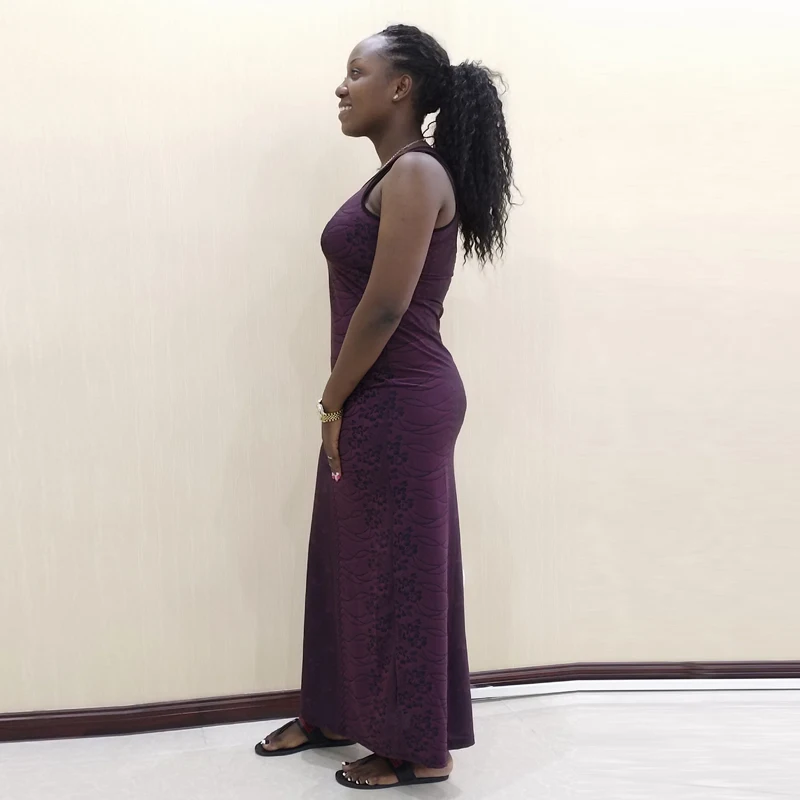 Новое поступление 2019 Африканское модное богемное платье темно бордовое женское