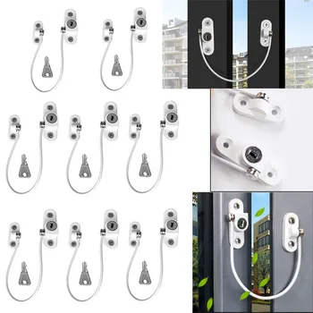 

4Pcs Window Lock Baby Safety Protection Children From Being Hurt By Baby Lock Steel Window Limiter Prevent Falling Window Lock