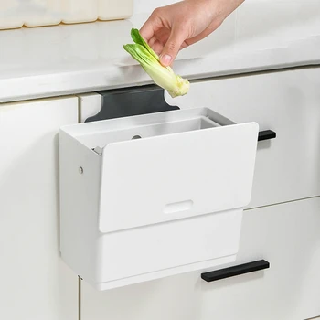 

Waste Bin Kitchen Cabinet Door Hanging Trash Bin Trash Can Wall Mounted Bathroom Dustbin Garbage Bucket Waste Storage