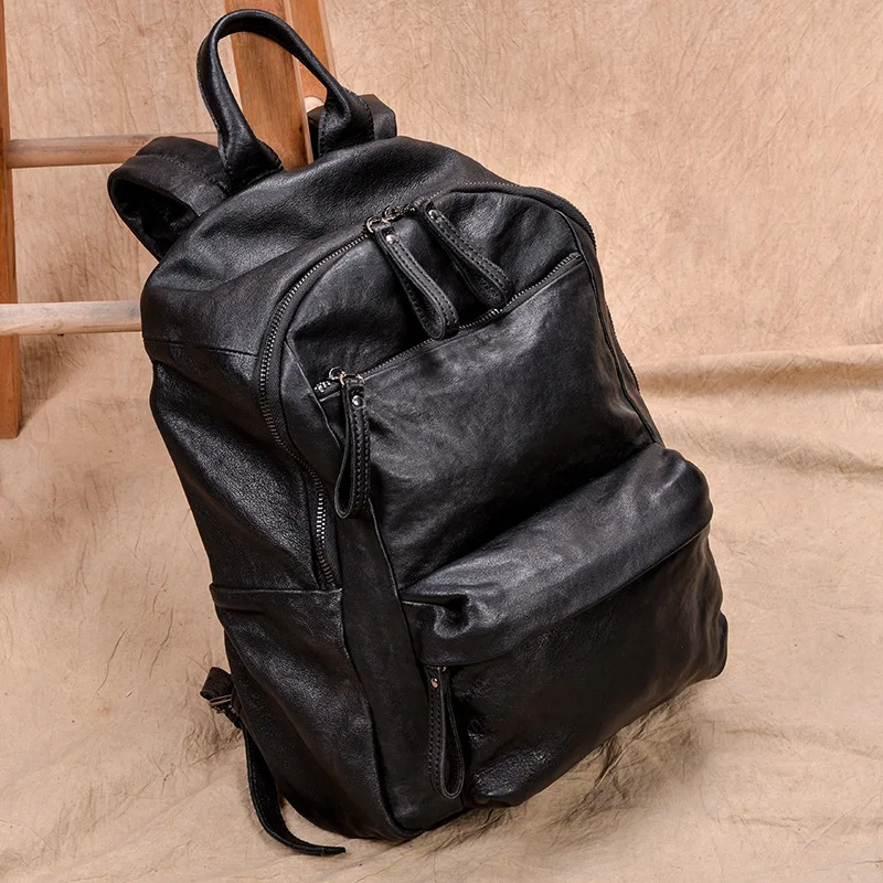 Рюкзак из овечьей кожи, многофункциональный мужской рюкзак большой емкости, сумка для ноутбука, Школьный Рюкзак Для Путешествий