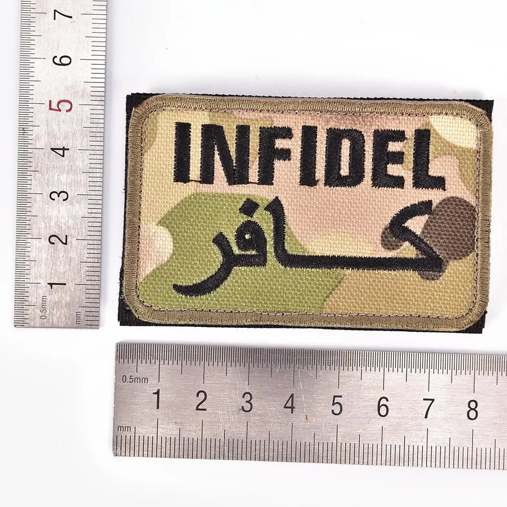 Одежда нарукавная сумка кепки нашивки INFIDEL письмо логотип вышитые значки военная армия камуфляж тактический 8 см x 5 см