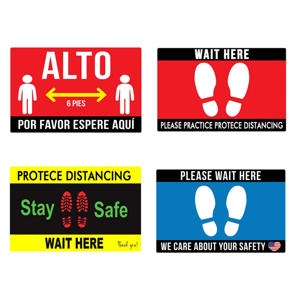 Shop Floor Stickers Social Distancing Decals Safety Sign Mark Sticker for Ground 