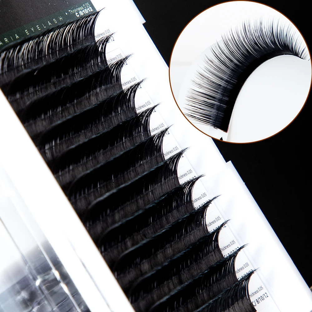 New Material Individual Camellia Lash Pandora Eyelashes Extensions 12 Rows Volume False Eyelash Mixed Length in One Strip