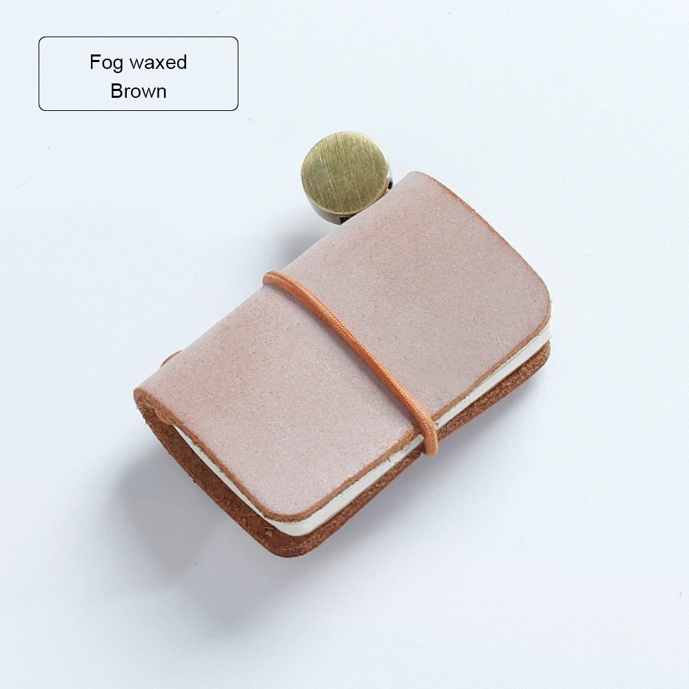 Fog Waxed Brown Записная книжка ручной работы из натуральной кожи, Мини Дневник для путешествий, винтажное украшение, ретро кулон, маленький дневник, милые канцелярские принадлежности - Цвет: Fog Waxed Brown