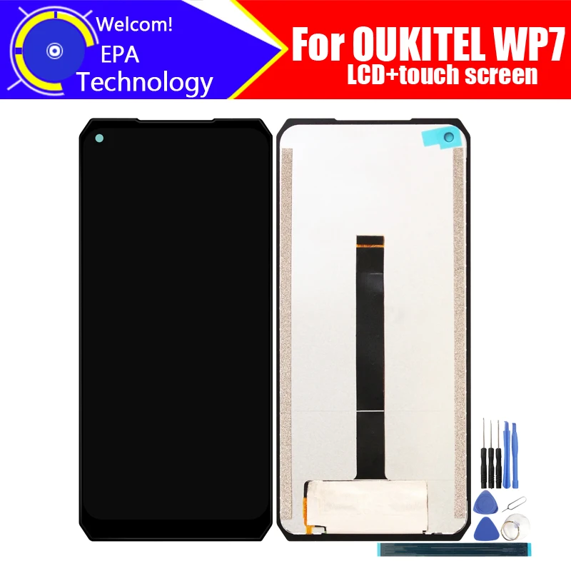 6 53 дюймовый ЖК-дисплей OUKITEL WP7 + кодирующий преобразователь сенсорного экрана в
